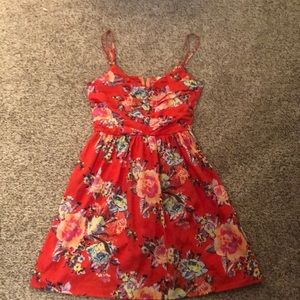 Orange sundress with flowers